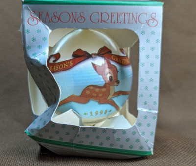 Vintage Disney 1998 Family Holiday Party Ornament Bambi Thumper Flower IN BOX #2