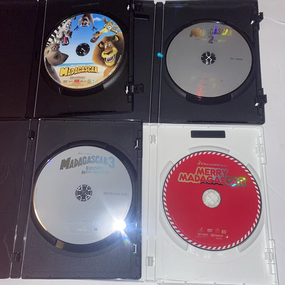 Lot Of 4 Madagascar DVD Movies Merry + Madagascar 1 2 3. including the penguins - Image 3 of 4