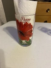 Poppy Boscul Peanut Butter 11 OZ Glass 1950’s ~ Large Lettering