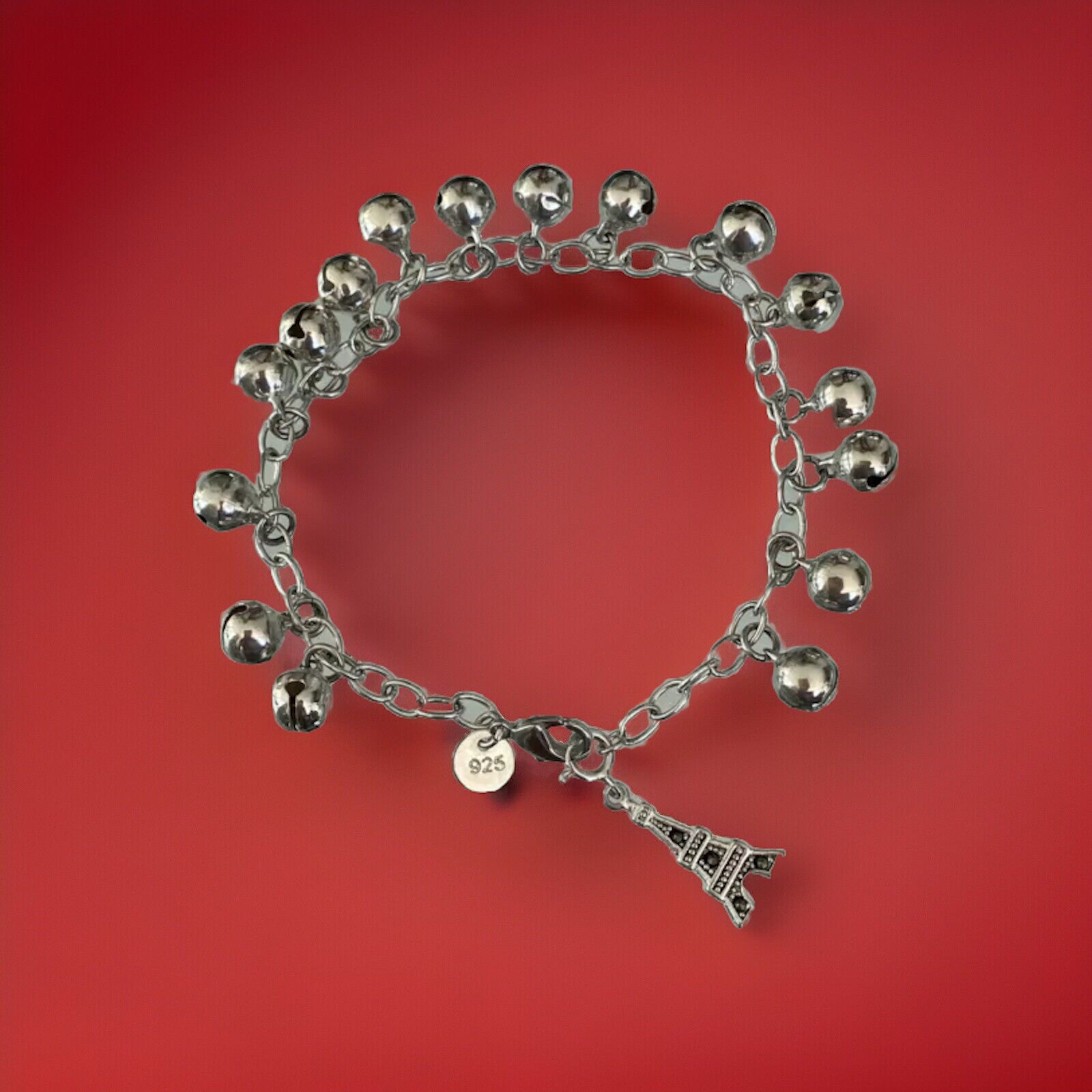 Anklet Sterling Silver 925  with charms.-image