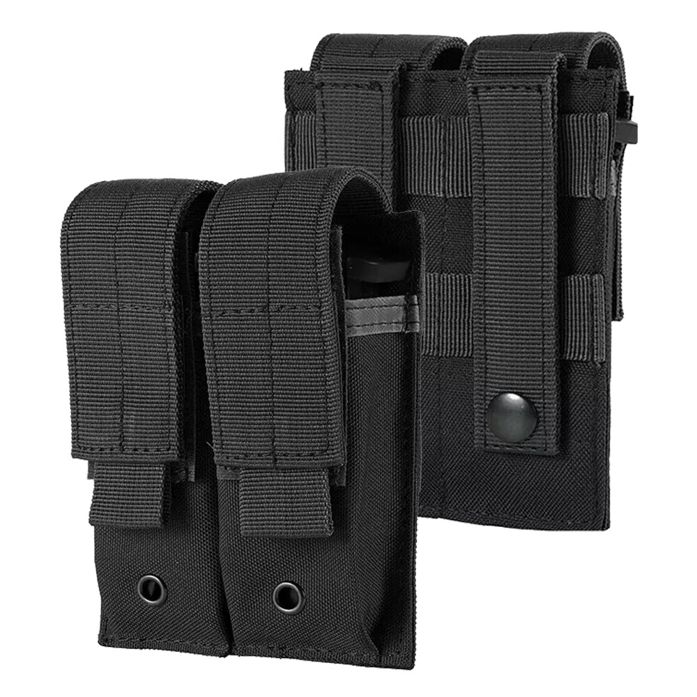 Tactical MOLLE Mounted 9mm Pistol Magazine Holster Mag Holder Duty Belt Pouch-image