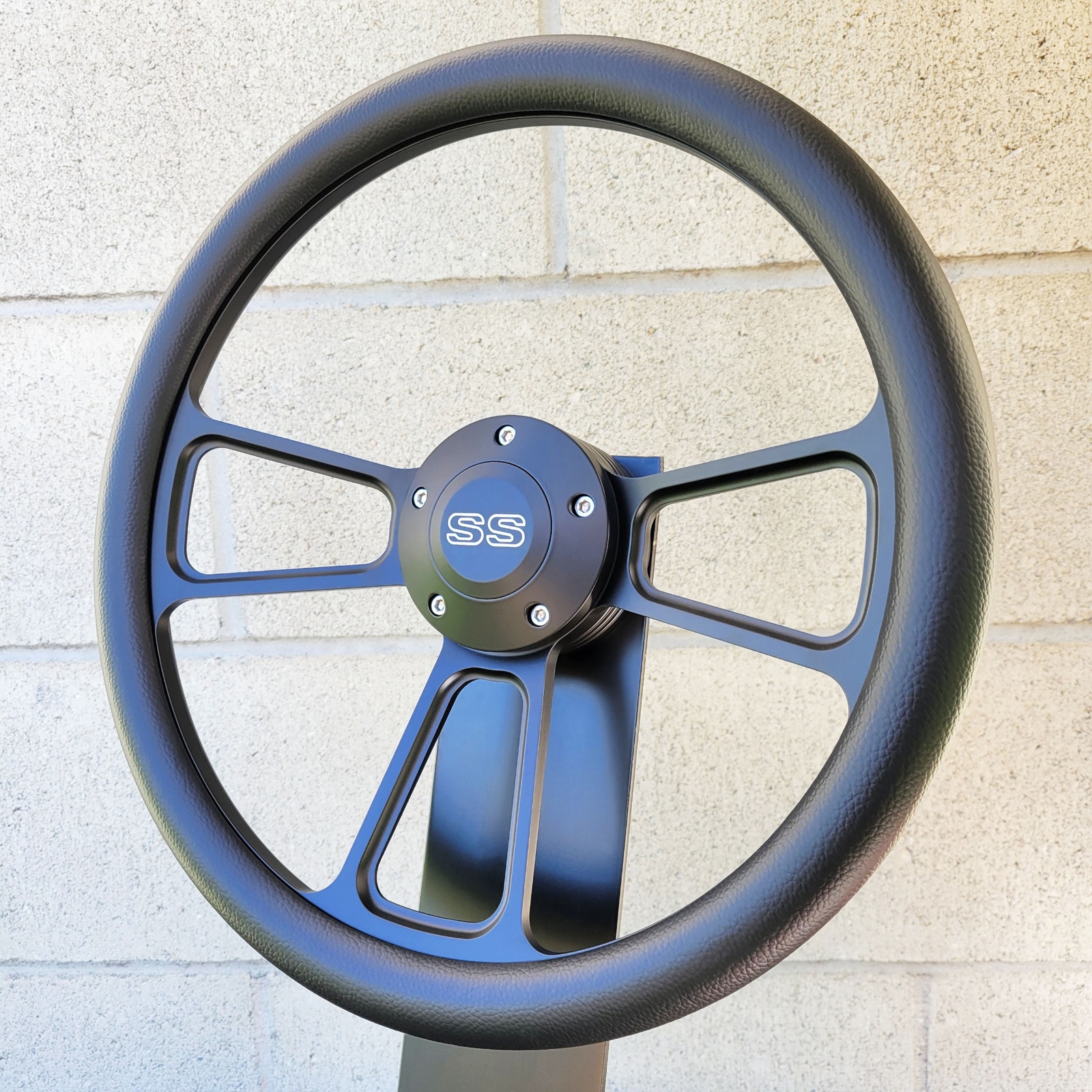 14" Black Billet Steering Wheel Vinyl Wrap + Licensed SS SuperSport
