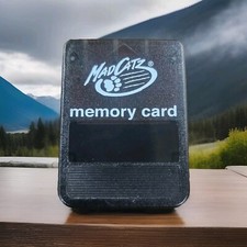 Mad Catz Get Into the Game PlayStation Memory Card Sony PS1 PS2 Black