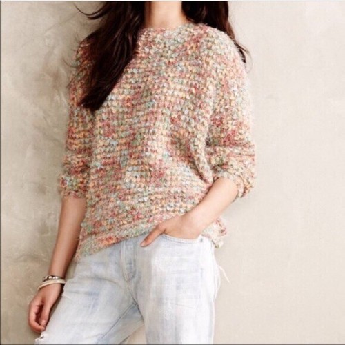 Marled Stitch Eyelash Sweater Size 