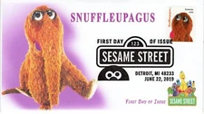 AO- 5394L-2, 2019, Sesame Street  Add-on Cover, First Day Cover, Pictorial Postm