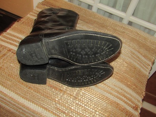 Double H Mens sz 9.5 D Black Pull On Work Western Steel Toe Boots Oil Resistant - Picture 6 of 18