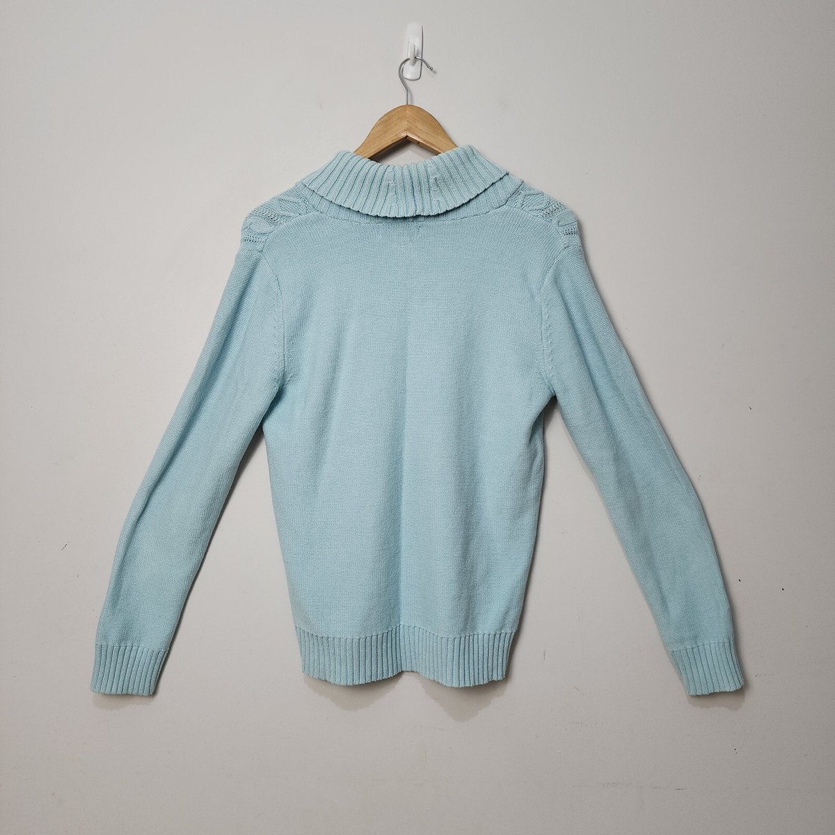 Karen Scott Sweater Womens Small S Blue Cotton Knit Jumper