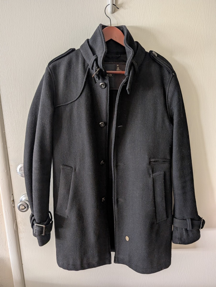 G-Star Raw Original Black Wool Trench Coat - Excellent