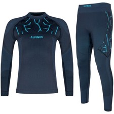Alpinus Outdoor Gausdal Unterw&auml;sche-Set Herren Hemd Leggings Graphite Blue
