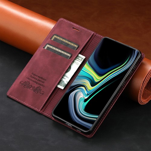 Slim Leather Wallet Case Stand Card Magnetic Flip Cover for OnePlus 9 Pro/Nord - Picture 20 of 24