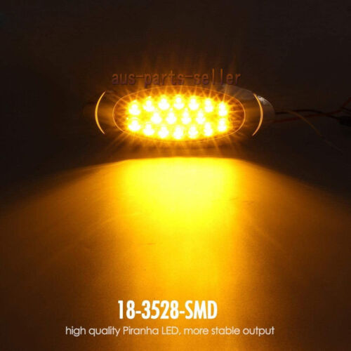 2X Amber 18 LED Truck Side Marker Light Clearance Turn Signal DRL Trailer Lorry - Picture 2 of 11