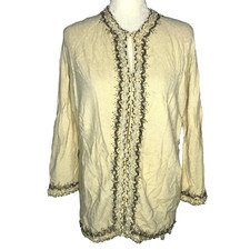 Vintage 50s Cardigan Sweater Womens Size M Ivory Angora Lambswool For Repair