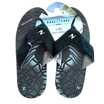 Aqua Lung Sandals Size 8 Sport Cay Flip Flops Beach Divers Suede Uppers New