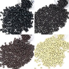 1000PCS Silicone Lined Micro Ring Loop Beads for I Tip Human Hair Extensions USA