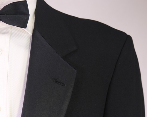 Christian Dior Vintage 1-Btn Notch Lapel Tuxedo Formal Blazer Jacket 42L - Picture 4 of 8