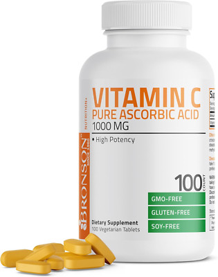Vitamin C 1000Mg Premium Non-Gmo Ascorbic Acid Tablets, 100 Count