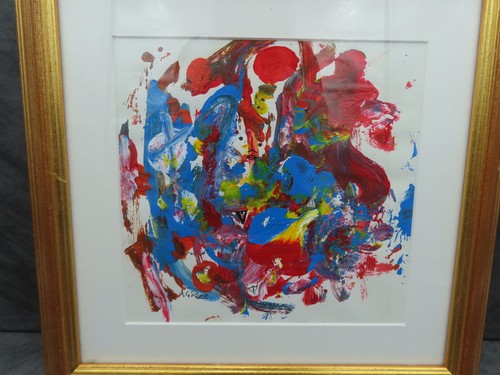 Enmarcado Original Abstractas Pintura Firmado Hampstead Artista Bright Colorida - Imagen 3 de 10