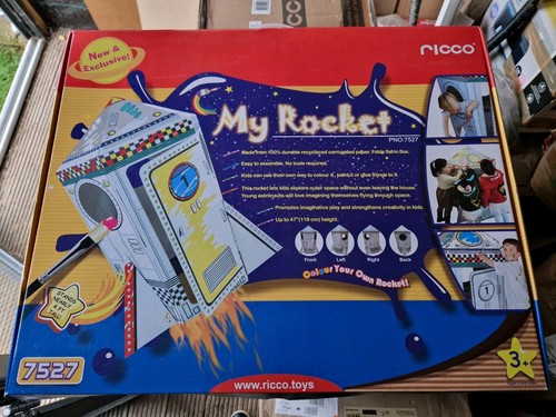 Ricco Kids 3D My Rocket Corrugated Paper for Craft Colouring Height Approx 1.2m - Picture 1 of 2