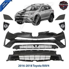 Front Bumper Cover Fascia & Lower Grille Kit For 2016-2018 Toyota RAV4