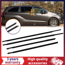 Set Of 4 Car Window Moulding Weatherstrip Door Seal Belt For Toyota Sienna 11-20