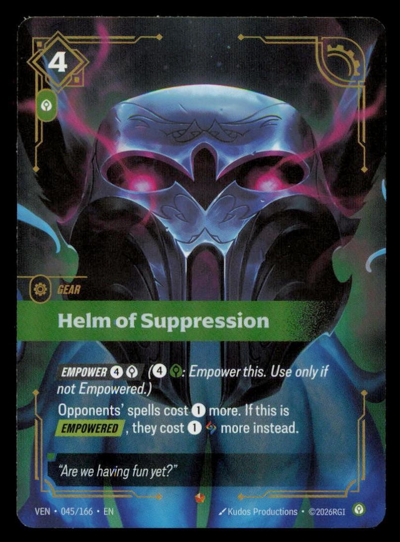 Helm of Suppression 045/166 Epic Vendetta Riftbound Foil Near Mint