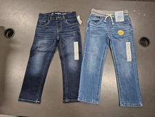 Lot of 2 4T Ca t& Jack Blue Jeans Elastic Waist Pants NEW WITH TAGS