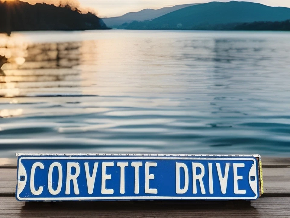 🏎️ Letrero de calle vintage de metal en relieve “Corvette Drive” – 34” Foto 3 de 4