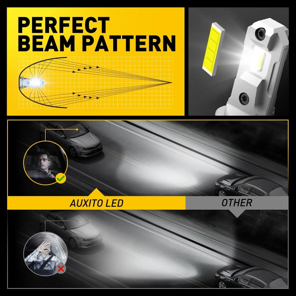 AUXITO H7 LED High/Low Conversion Beam Bulbs Super Bright 360°Lighting 1-10Set - Image 2 of 4
