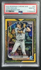 JUNG HOO LEE PSA 10 2024 BOWMAN CHROME #67 MEGA BOX GOLD REFRACTOR RC 33/50