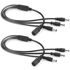 2 PCS 1 To 3 Way DC Power Splitter 2.1x5.5mm For CCTV Security Camera LED