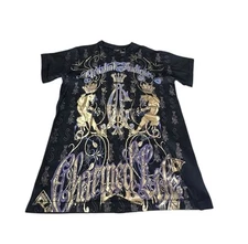 Y2K Christian Audigier Los Angeles "Charmed Life" Made in USA Graphic T-Shirt -S