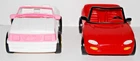 Lot of 2 Vintage Mattel 1994 & 1996 Barbie Pink Jeep Red Convertible Sports Car