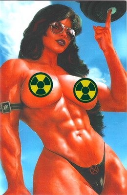 Power Hour #3 Muscle Mommy She-Hulk RED Naughty Virgin Shikarii #43/45 W/COA NM