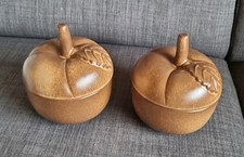 2x Baked Apple Mold, Bonboniere, Decorative Apple, With Lid, Ceramic, Excellent Condition 