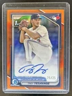 2024 Bowman Draft Trey Yesavage Chrome Auto Orange Refractor 1st #/25 Blue Jays