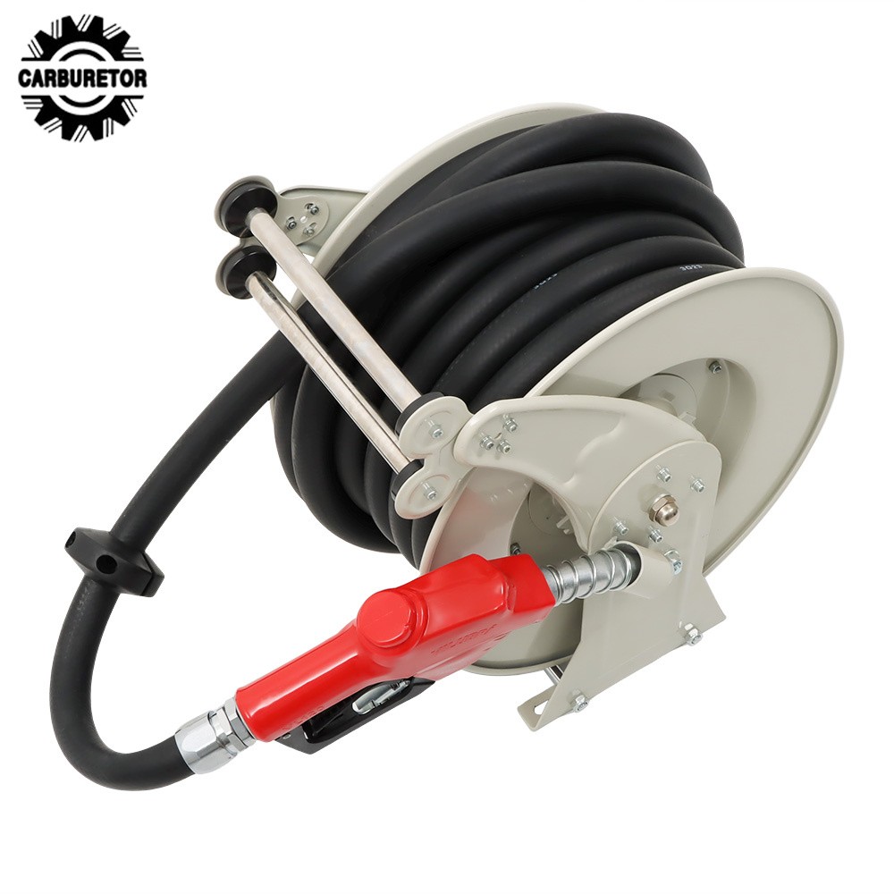 1" × 50' High Quality Retractable Diesel Fuel Hose Reel With Auto Fueling Nozzle thumbnail 3