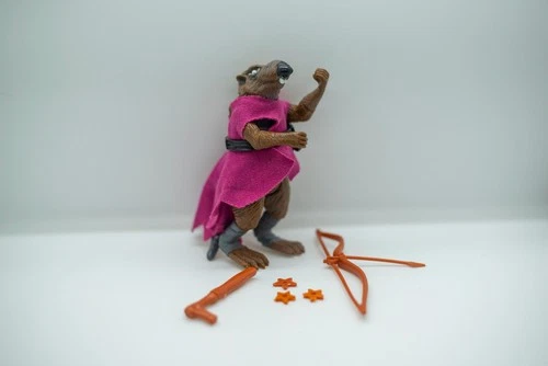 Vintage 1988 TMNT Splinter Action Figure w/ Accessories. Complete