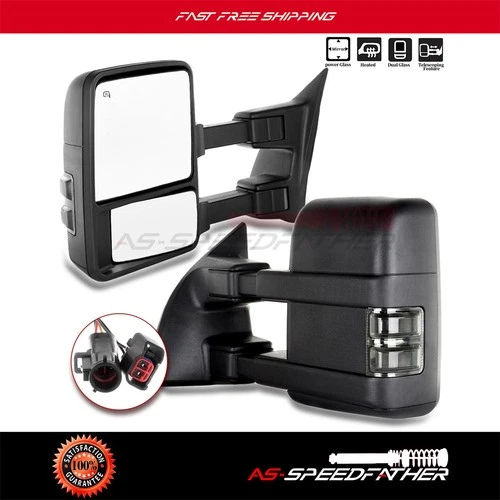 Power Heated Manual Mirrors Fits 1999 2000 2001 2002 Ford F250-F550 Super Duty