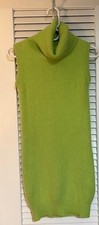 Dolce & Gabbana Green Angora Blend Sleeveless Turtleneck Sweater Dress ~Small