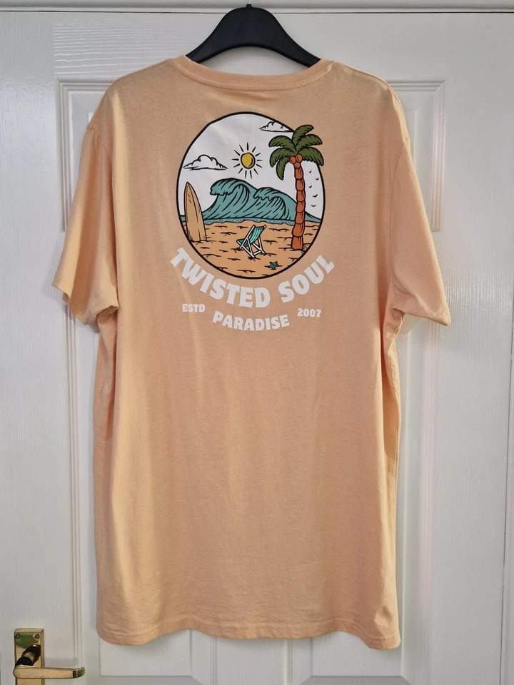 Twisted Souls Paradise T-Shirt Mens XXL Surfer Beach Haywain Palm Designer Top - Image 2 of 4