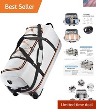 Packable 32  Rolling Duffle Bag with Retractable Wheels and Waterproof Design