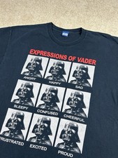 Vintage Star Wars T-shirt Size XL Darth Vader Expressions Of Vader Black Y2K