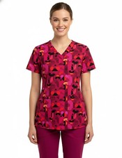 Mickey Mouse Cherokee Scrubs Tooniforms Disney V Neck Top TF797 MKXG