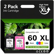 60XL Ink Cartridge for Hp 60 XL DeskJet D2680 D2560 D2660 F4280 F2400 F2410 Lot