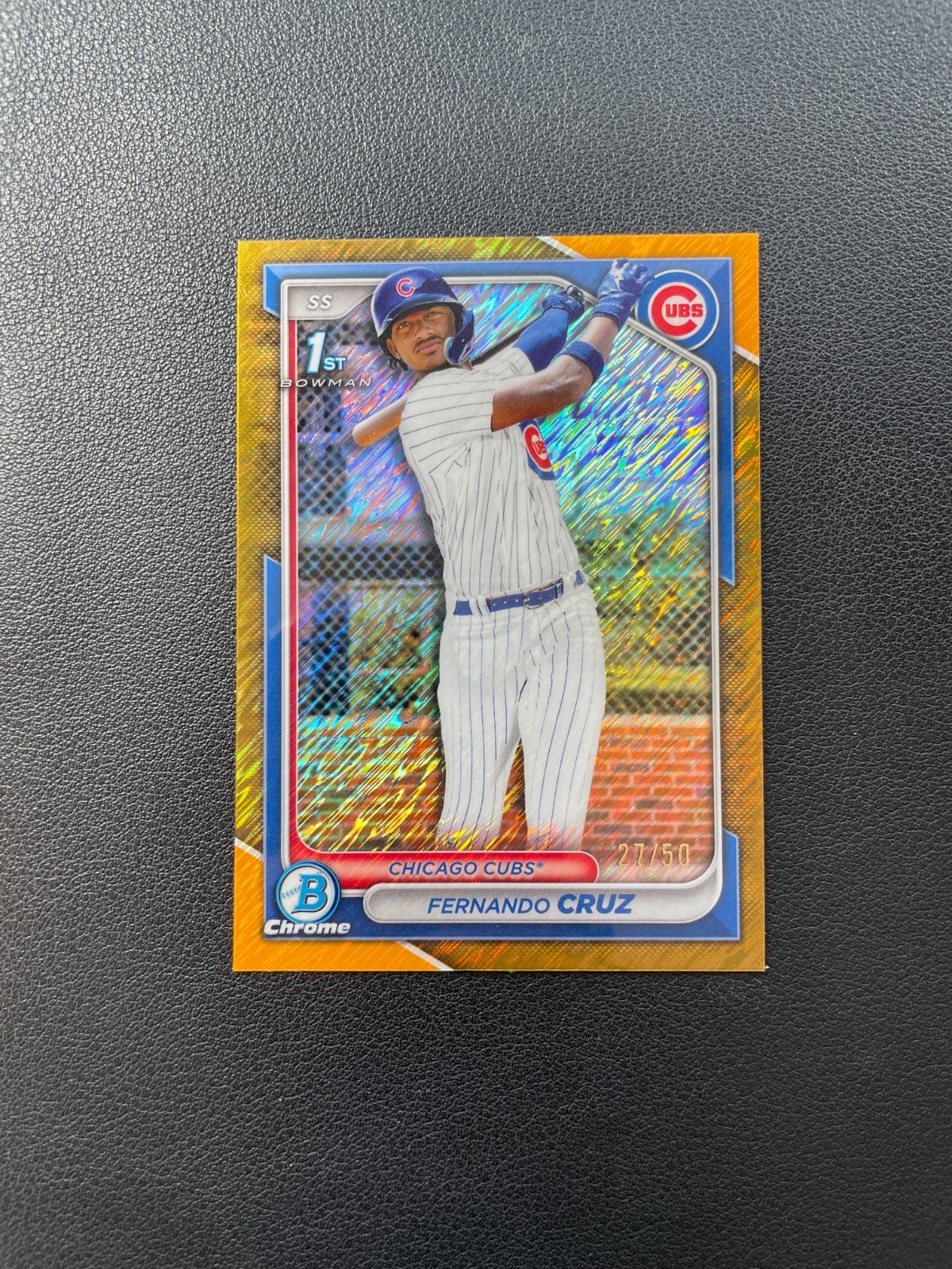 2024 Bowman Chrome #BCP-197 Fernando Cruz 1st Gold Shimmer Refractor 27/50 BJHT