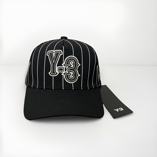 Adidas Y-3 Yohji Yamamoto Pinstripe Logo Baseball Hat Men’s Cap OSFW 56cm NWT