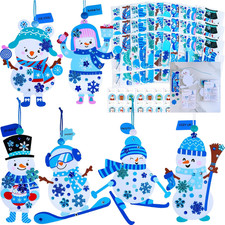 24 Sets Christmas Craft Kits Winter Crafts DIY Holiday Snowman Ornaments Decorat
