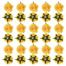 30X Rose Flower Hair Clips 4" Flower Hair Pins Flower Brooch Yellow