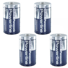 4x Panasonic Powerline D LR20 MN1300 Industrial Alkaline Battery Batteries