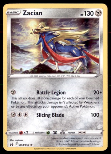 Pokemon Zacian 094/159 Crown Zenith Holo